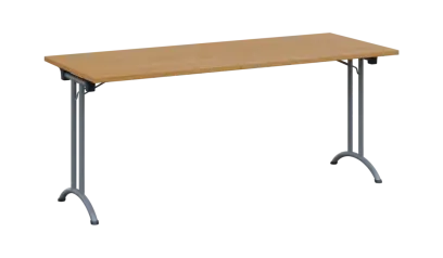 SLA 180 lak skládací jednací stůl 1800x700, deska 25 mm, podnož stříbrný lak, deska buk royal